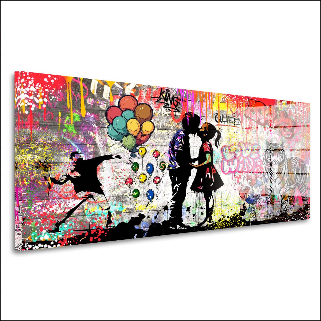 Liebespaar Street Art Acrylglasbild Wandbild Bild Wanddeko Wohnzimmer XL