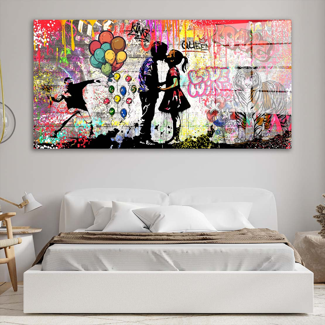 Liebespaar Street Art Acrylglasbild Wandbild Bild Wanddeko Wohnzimmer XL