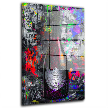 Lifestyle Flasche Street Art Acrylglasbild Wandbild Bild Wanddeko Wohnzimmer XL