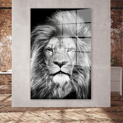 Löwe in schwarz weiß Acrylglasbild Wandbild Bild Wanddeko Wohnzimmer XL