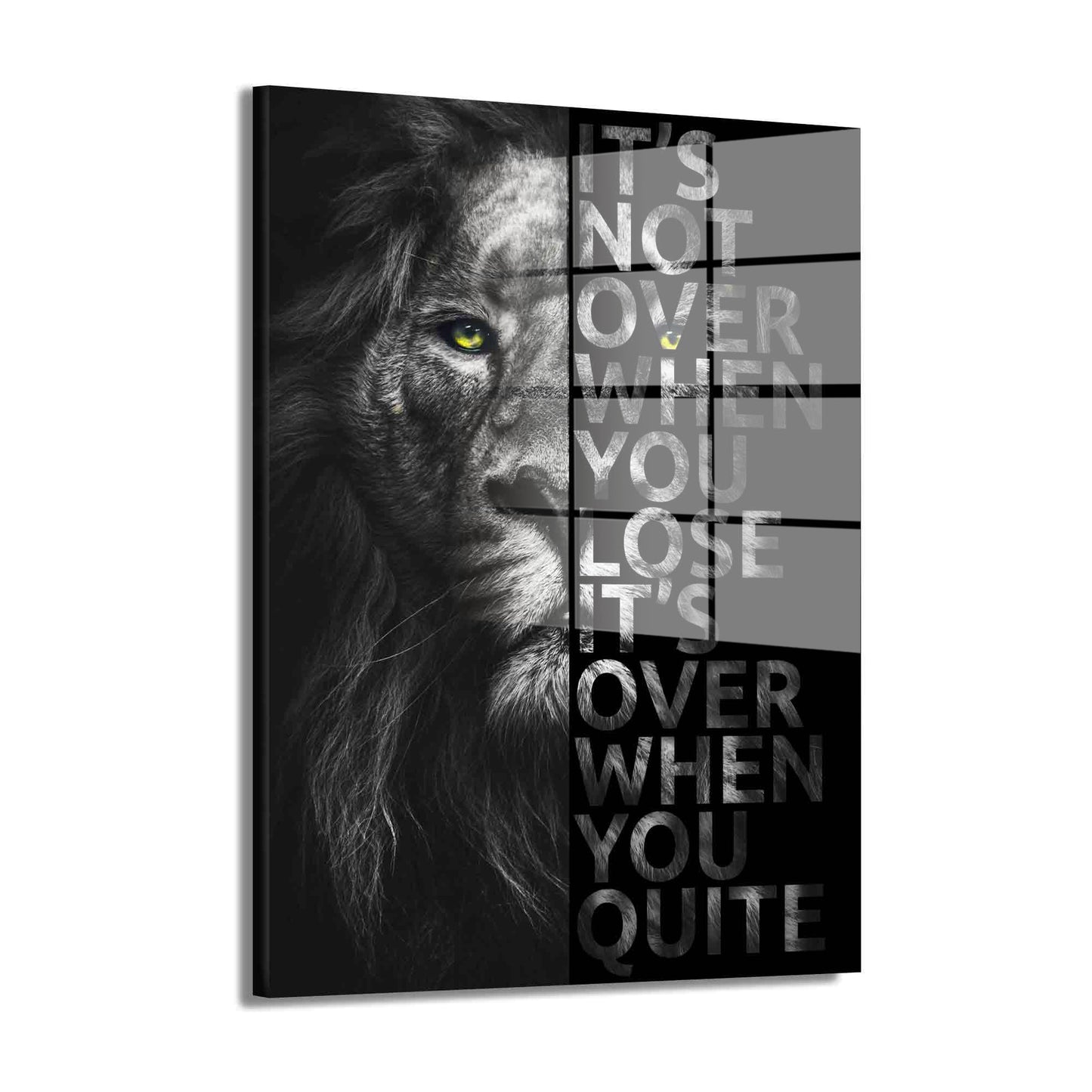 Löwe Motivation Black Edition Acrylglasbild Wandbild Wanddeko Wohnzimmer XL