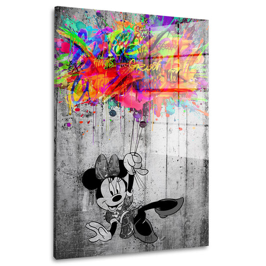 Luftballons Minnie Style Acrylglasbild Wandbild Bild Wanddeko Wohnzimmer XL