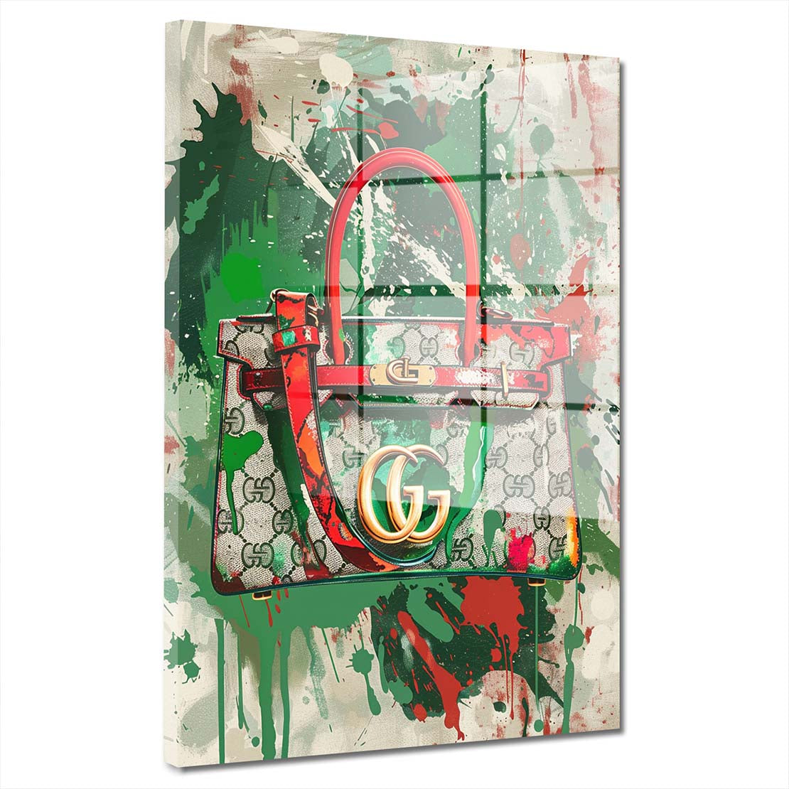 Luxus Handtasche Pop Art Acrylglasbild Wandbild Bild Wanddeko Wohnzimmer XL