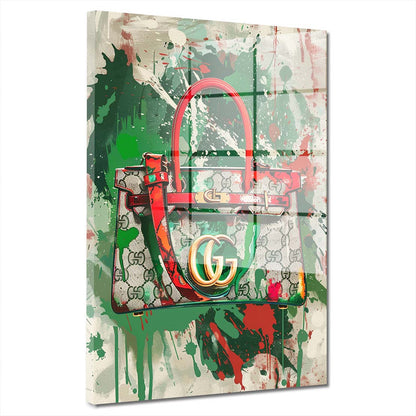 Luxus Handtasche Pop Art Acrylglasbild Wandbild Bild Wanddeko Wohnzimmer XL