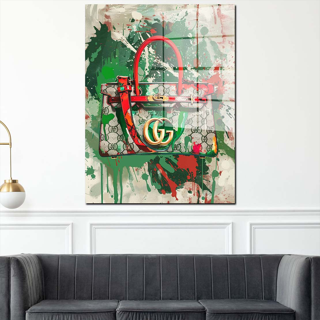 Luxus Handtasche Pop Art Acrylglasbild Wandbild Bild Wanddeko Wohnzimmer XL