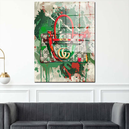 Luxus Handtasche Pop Art Acrylglasbild Wandbild Bild Wanddeko Wohnzimmer XL