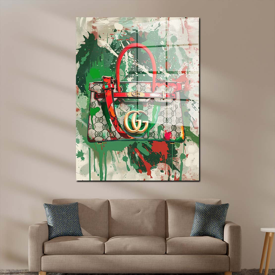 Luxus Handtasche Pop Art Acrylglasbild Wandbild Bild Wanddeko Wohnzimmer XL