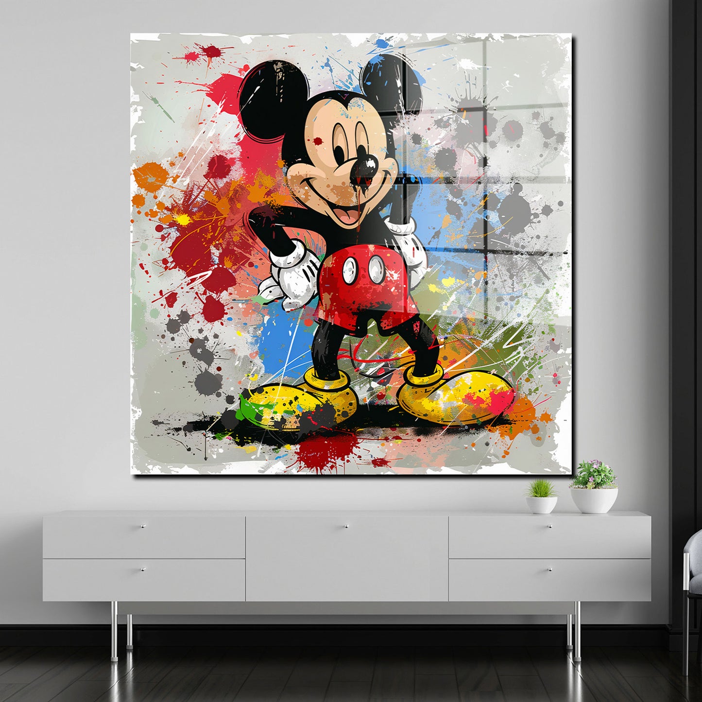 Maus Pop Art Acrylglasbild Wandbild Bild Wanddeko Wohnzimmer XL