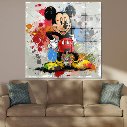 Maus Pop Art Acrylglasbild Wandbild Bild Wanddeko Wohnzimmer XL