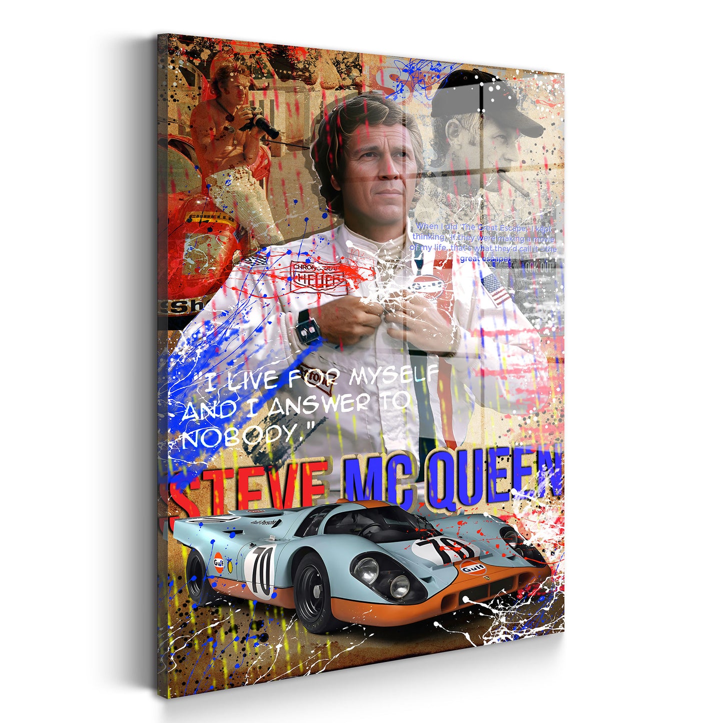 McQueen Pop Art Acrylglasbild Wandbild Bild Wanddeko Wohnzimmer XL