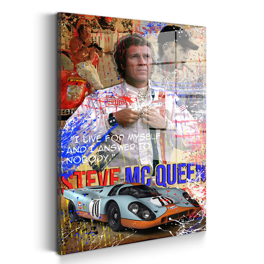 McQueen Pop Art Acrylglasbild Wandbild Bild Wanddeko Wohnzimmer XL