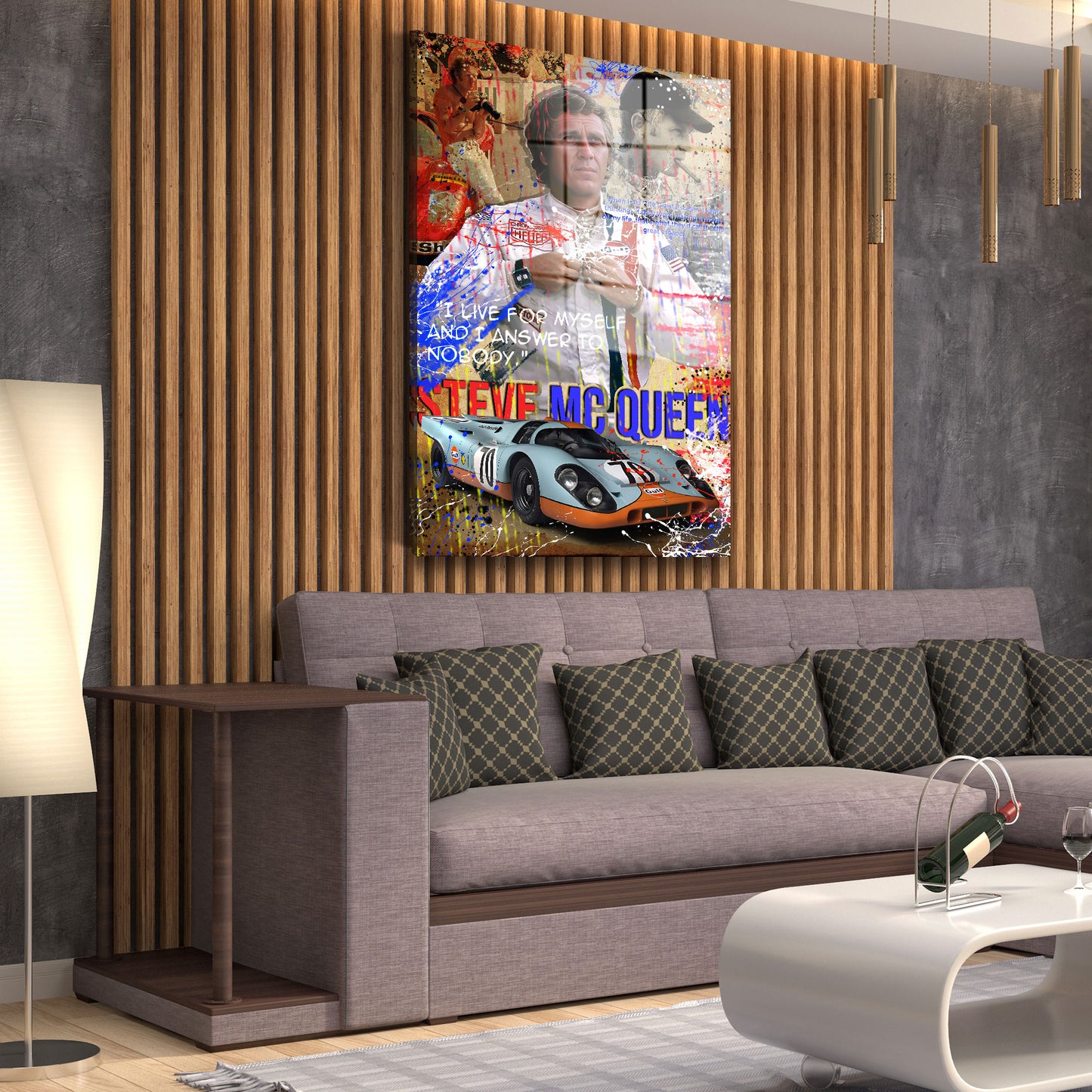 McQueen Pop Art Acrylglasbild Wandbild Bild Wanddeko Wohnzimmer XL