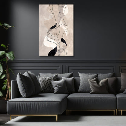 Minimalistische Formen und Kurven Wandbild Leinwandbild Kunstdruck XL Wanddeko