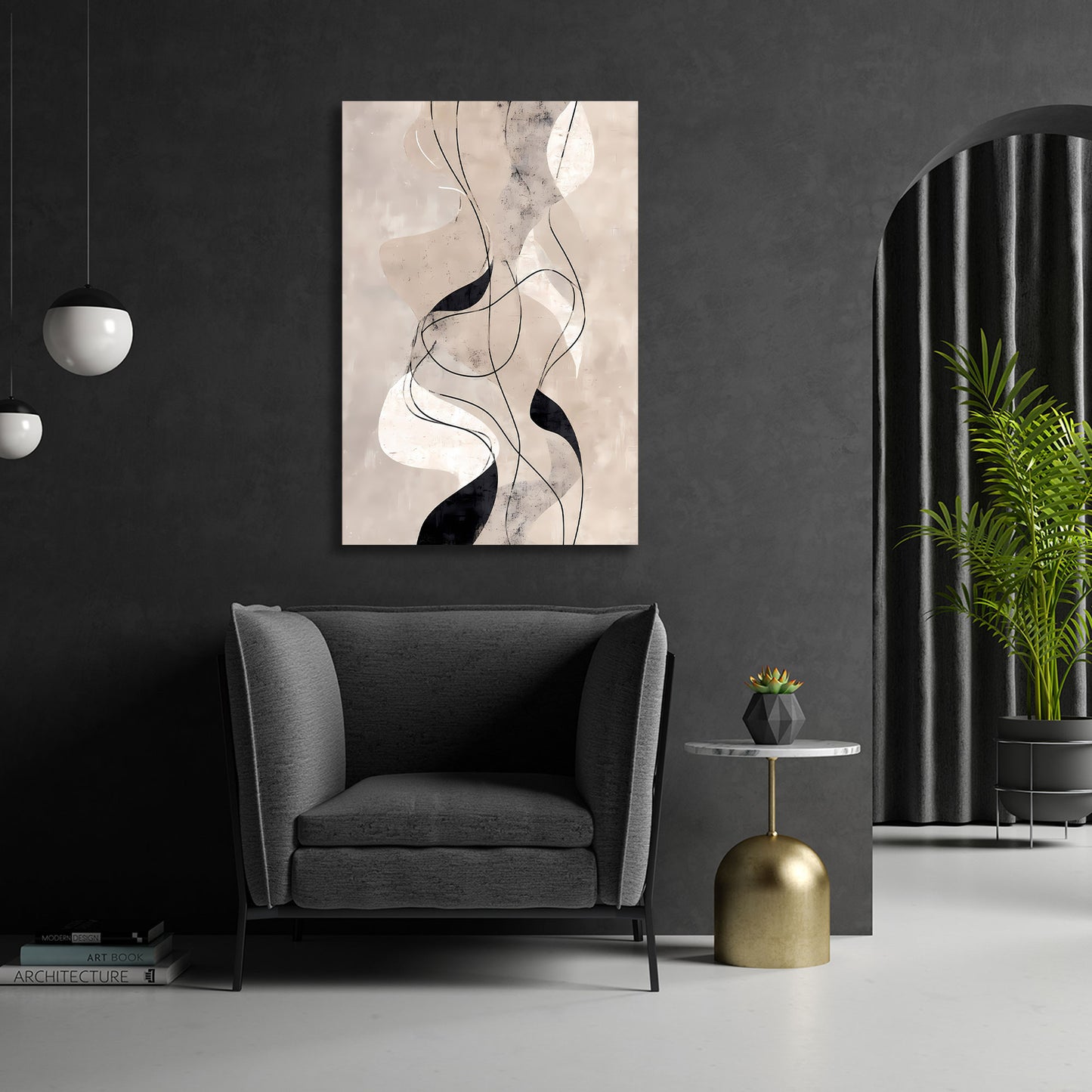 Minimalistische Formen und Kurven Wandbild Leinwandbild Kunstdruck XL Wanddeko