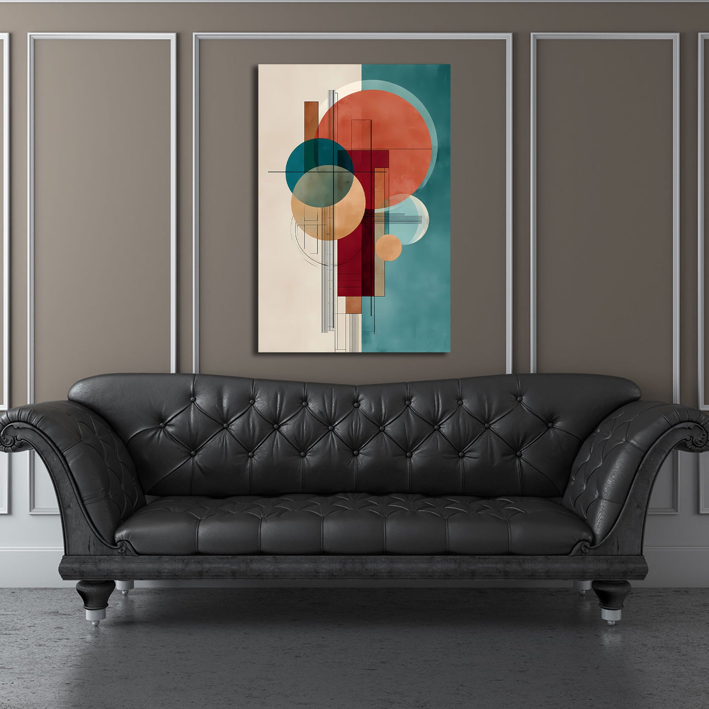 Minimalistische Geometrie Kreise Wandbild Leinwandbild Kunstdruck XL Wanddeko