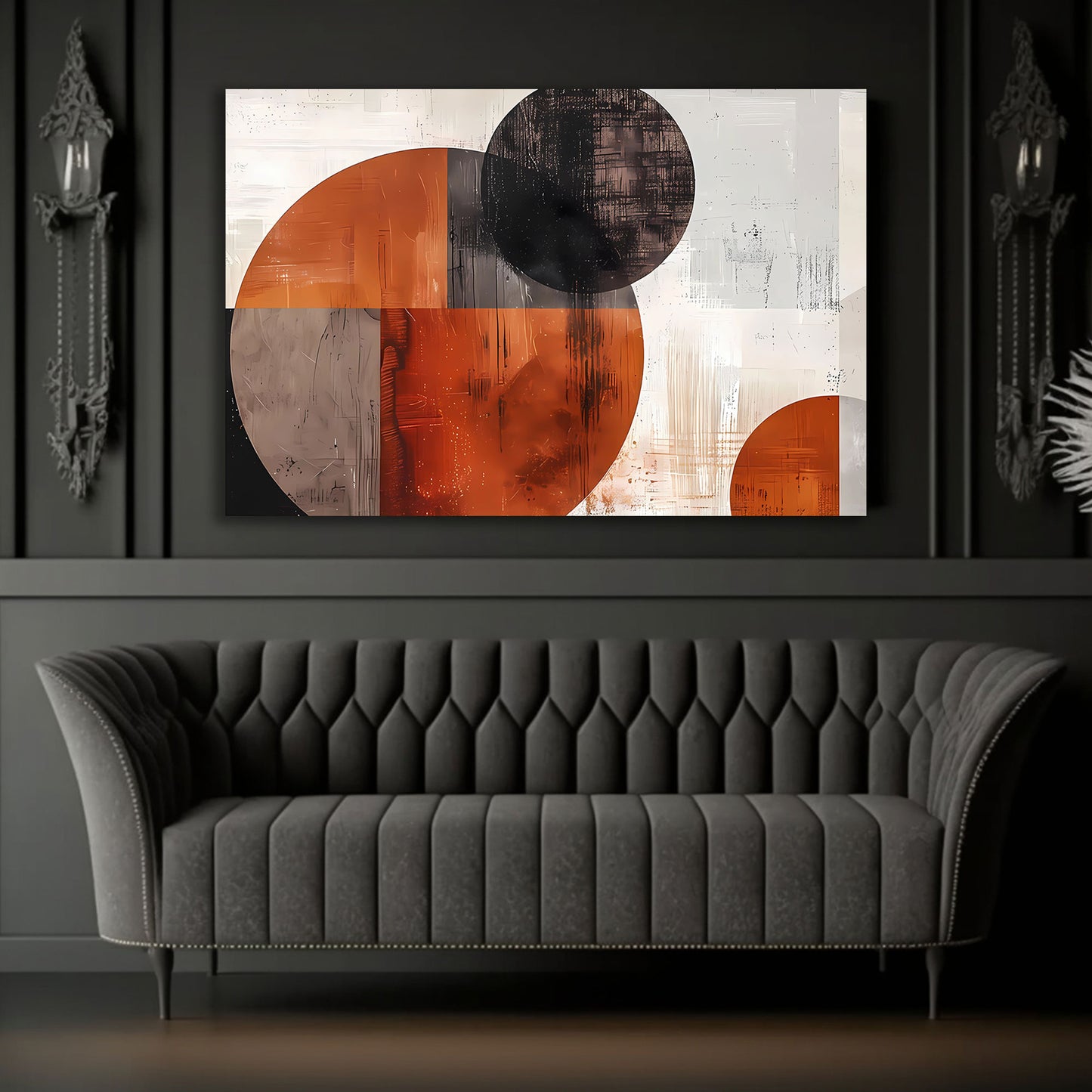 Minimalistische Kreisformen Wandbild Leinwandbild Kunstdruck XL Wanddeko