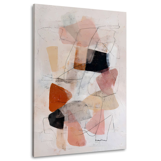 Minimalistische Liniengrafik Farbtöne Wandbild Leinwandbild Kunstdruck XL Wanddeko