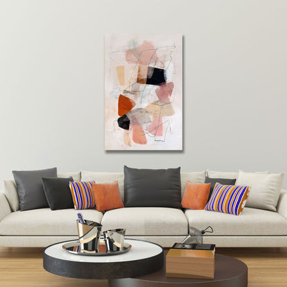 Minimalistische Liniengrafik Farbtöne Wandbild Leinwandbild Kunstdruck XL Wanddeko