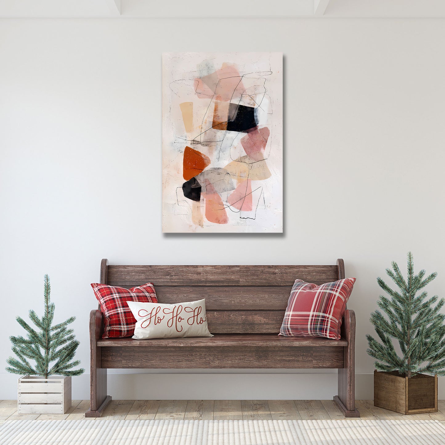 Minimalistische Liniengrafik Farbtöne Wandbild Leinwandbild Kunstdruck XL Wanddeko