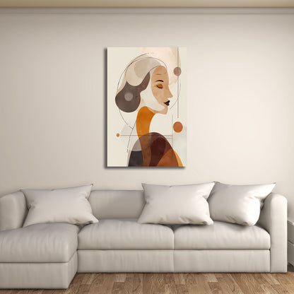 Minimalistische Profilansicht Frau Wandbild Leinwandbild Kunstdruck XL Wanddeko