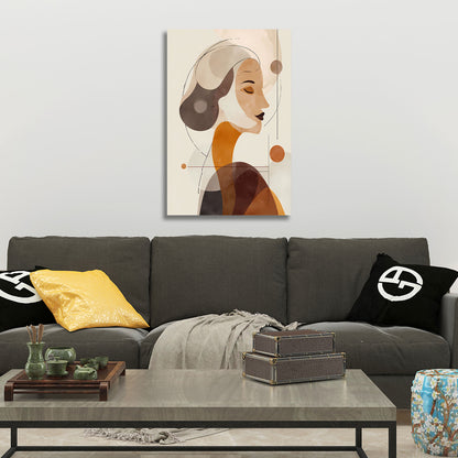 Minimalistische Profilansicht Frau Wandbild Leinwandbild Kunstdruck XL Wanddeko