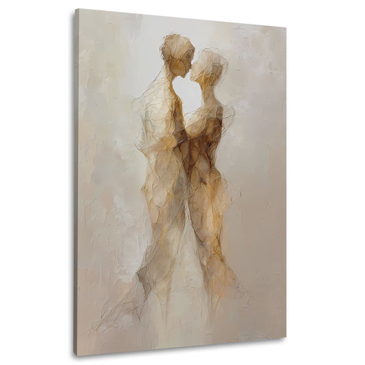 Umarmung minimalistisch abstrakt Wandbild Leinwandbild Kunstdruck XL Wanddeko