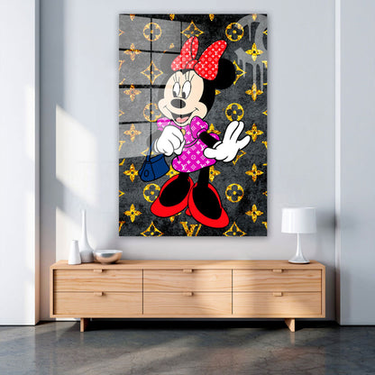 Minnie Pop Art Acrylglasbild Wandbild Bild Wanddeko Wohnzimmer XL