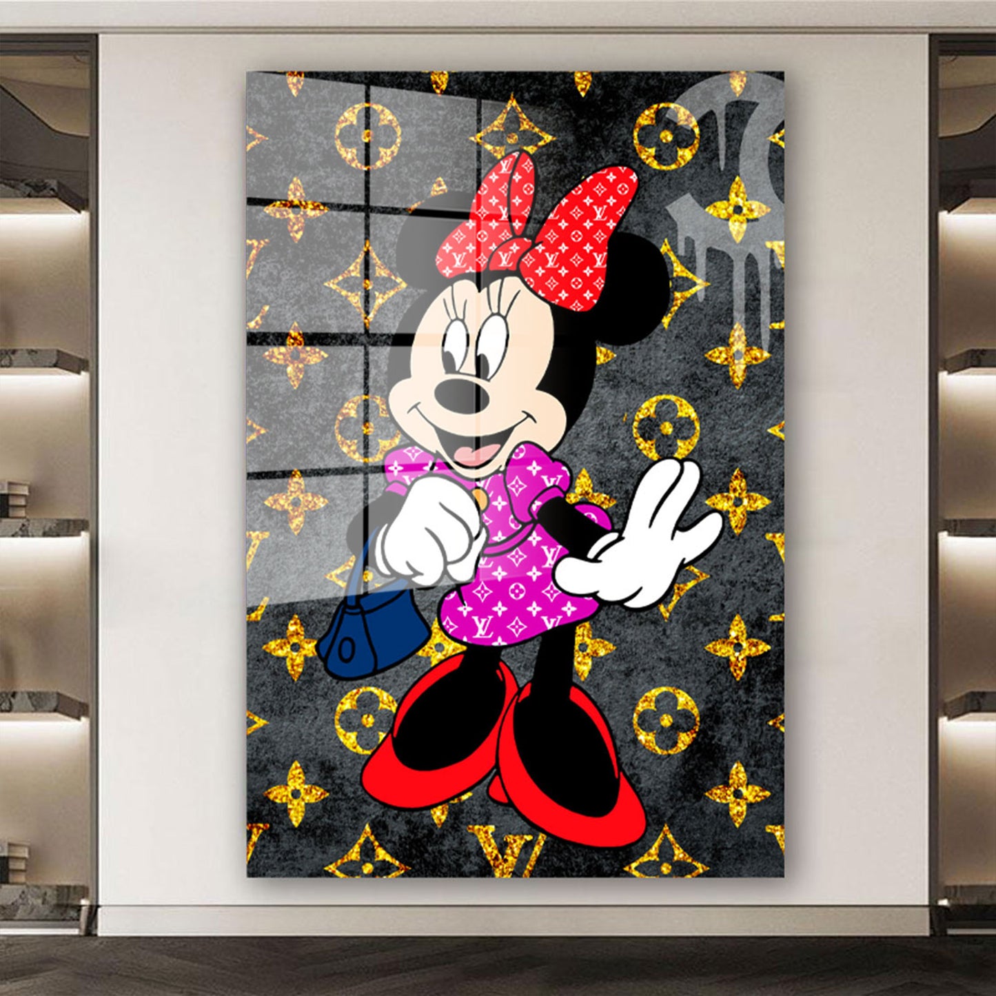 Minnie Pop Art Acrylglasbild Wandbild Bild Wanddeko Wohnzimmer XL