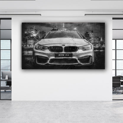 Sportwagen Auto Black & White Style Leinwandbild Wandbild Kunstdruck XL Deko