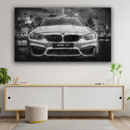 Sportwagen Auto Black & White Style Leinwandbild Wandbild Kunstdruck XL Deko