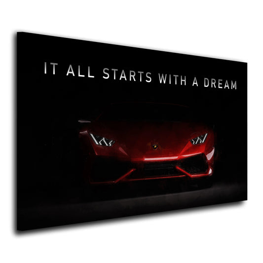 Abstrakt Motivation Sportwagen Leinwandbild Wandbild Kunstdruck XL Wanddeko