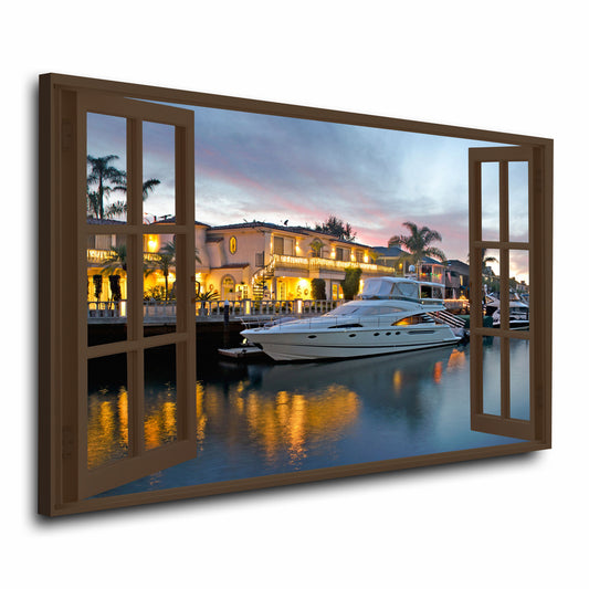 Fenster Motivation Florida View Style Wandbild Leinwandbild Kunstdruck XL Deko