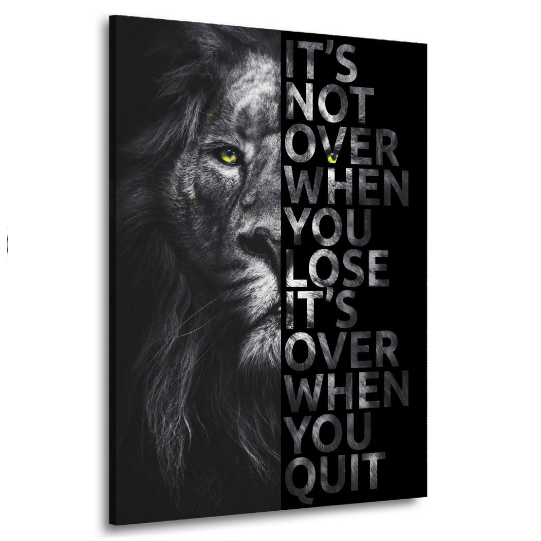Löwe Motivation It Is Not Over Leinwandbild Wandbild XL Deko Kunst