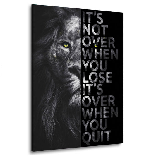 Löwe Motivation It Is Not Over Leinwandbild Wandbild XL Deko Kunst