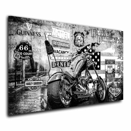 Chopper Motorrad Custom Bike Leinwandbild Wandbild Kunstdruck XL Deko