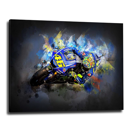 Motorrad Rennfahrer Black Wandbild Leinwandbild Kunstdruck XL Deko