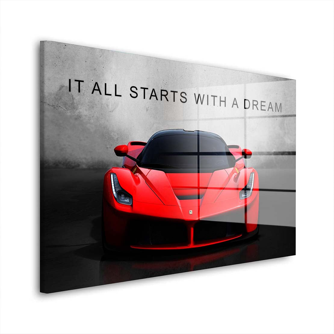 Motivation Auto Sportwagen in rot Acrylglasbild Wandbild Wanddeko Wohnzimmer XL
