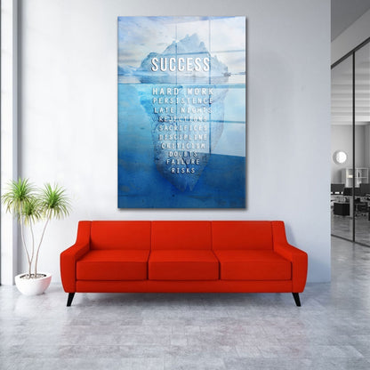 Motivation Büro Iceberg Acrylglasbild Wandbild Bild Wanddeko Wohnzimmer XL