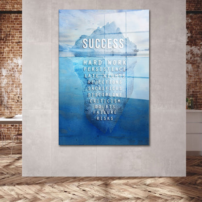 Motivation Büro Iceberg Acrylglasbild Wandbild Bild Wanddeko Wohnzimmer XL