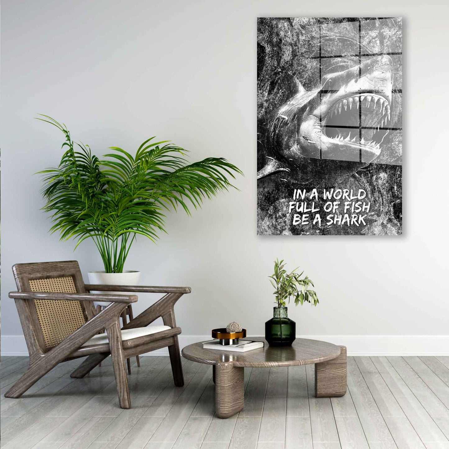 Motivation Hai Acrylglasbild Wandbild Bild Wanddeko Wohnzimmer XL