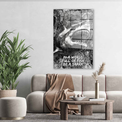 Motivation Hai Acrylglasbild Wandbild Bild Wanddeko Wohnzimmer XL