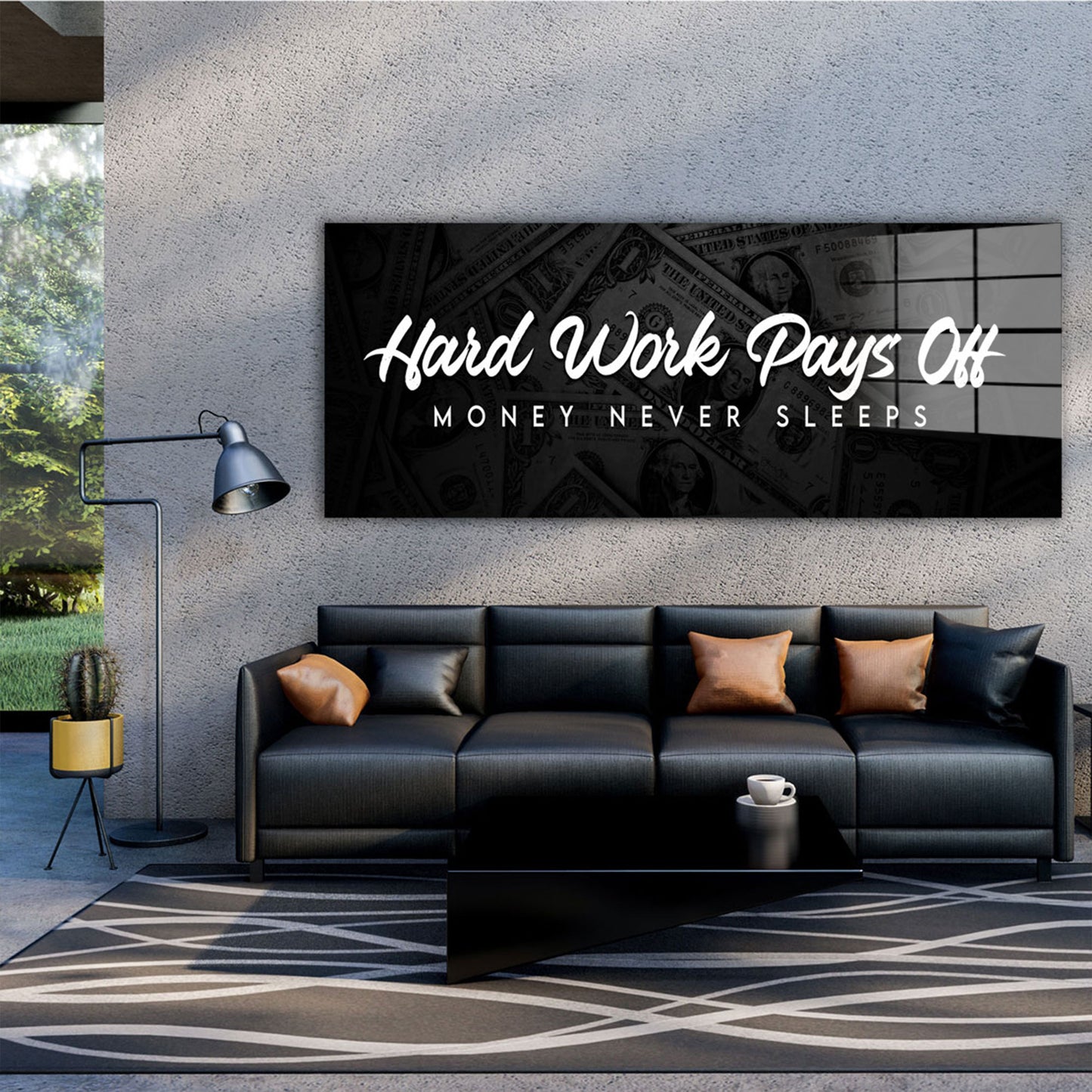 Motivation Hard Work Acrylglasbild Wandbild Bild Wanddeko Wohnzimmer XL