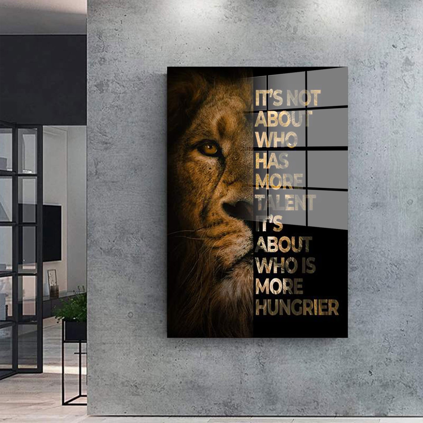 Motivation Löwe Acrylglasbild Wandbild Bild Wanddeko Wohnzimmer XL