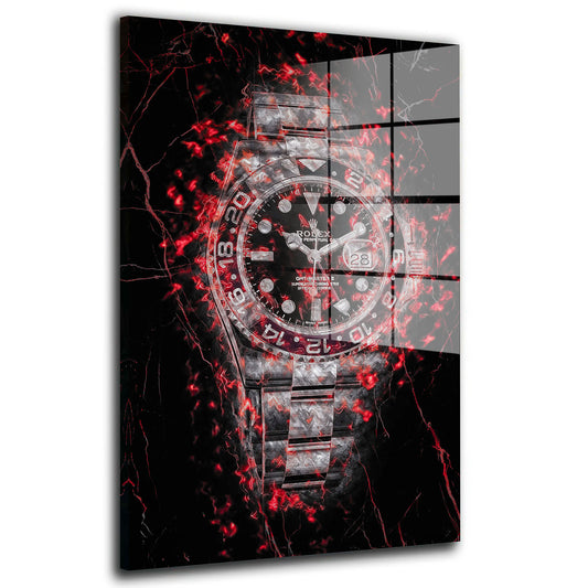 Motivation Uhr Red Style Acrylglasbild Wandbild Bild Wanddeko Wohnzimmer XL