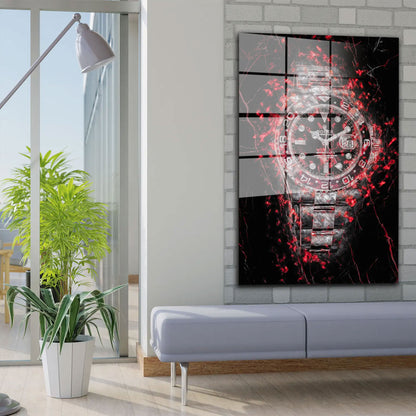 Motivation Uhr Red Style Acrylglasbild Wandbild Bild Wanddeko Wohnzimmer XL