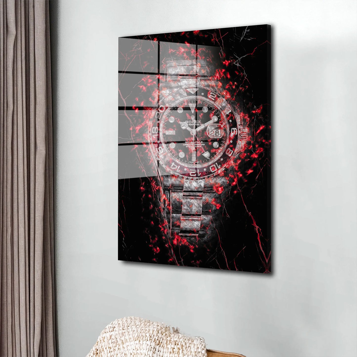 Motivation Uhr Red Style Acrylglasbild Wandbild Bild Wanddeko Wohnzimmer XL