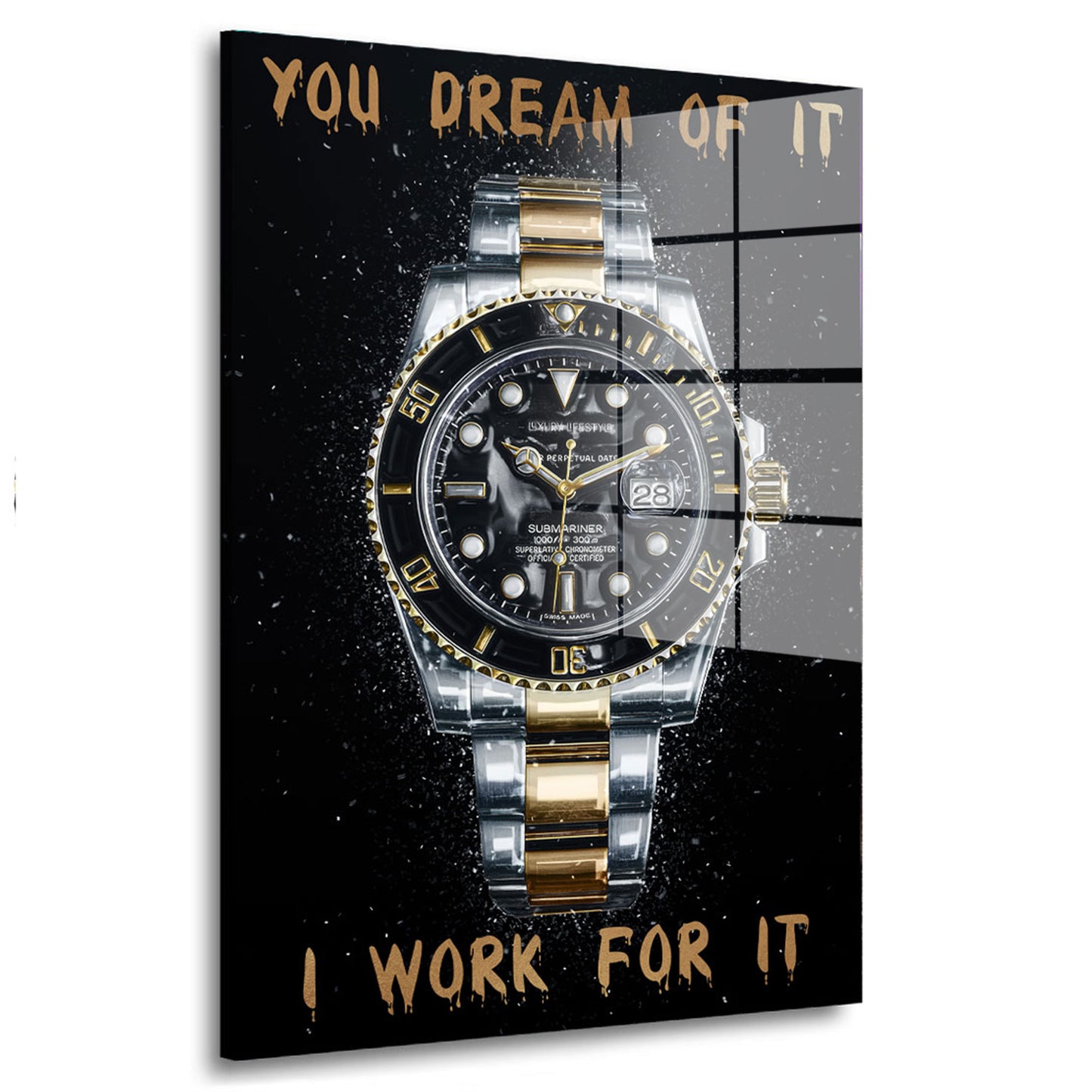 Motivation Uhr Zitat Acrylglasbild Wandbild Bild Wanddeko Wohnzimmer XL