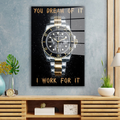Motivation Uhr Zitat Acrylglasbild Wandbild Bild Wanddeko Wohnzimmer XL