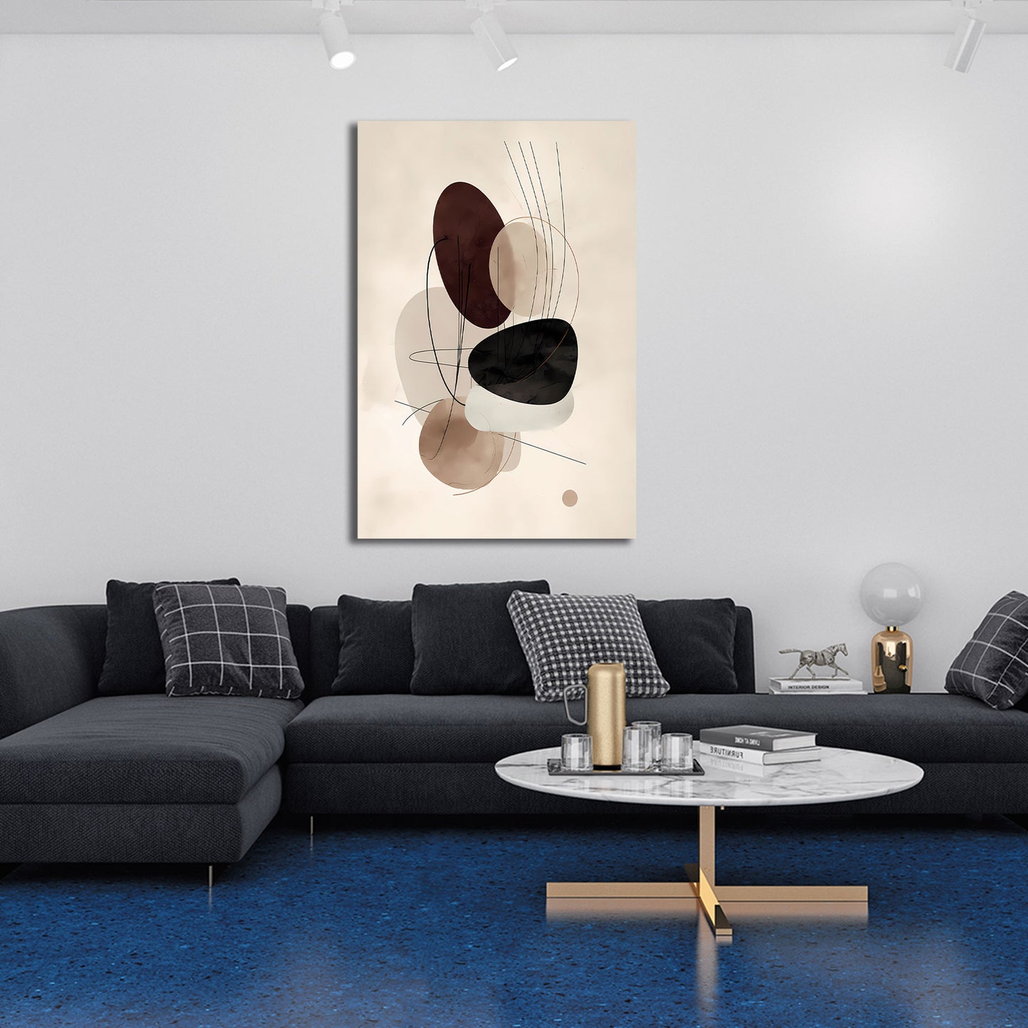 Neutrale Farben Ästhetik Geometrie Wandbild Leinwandbild Kunstdruck XL Wanddeko