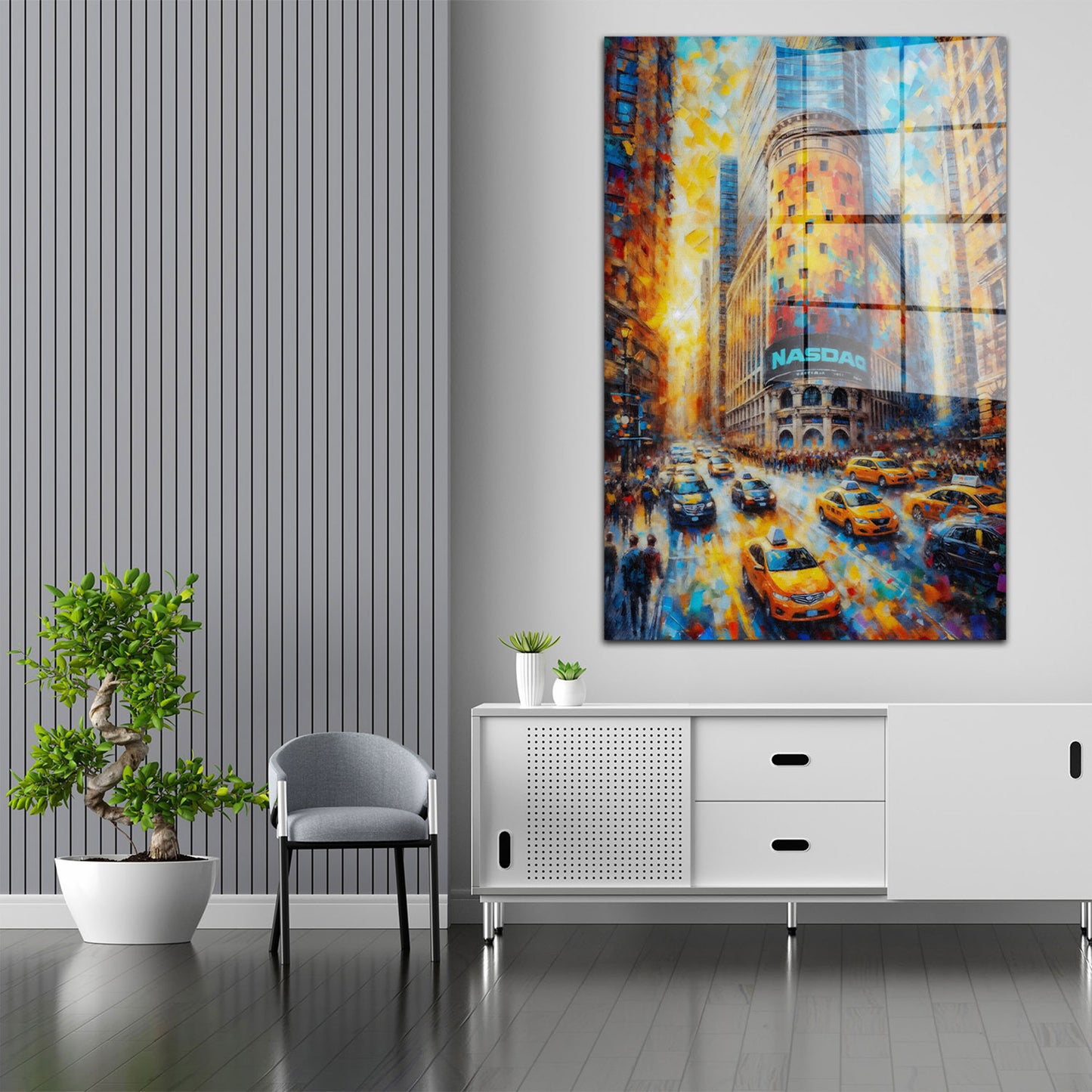 New York Wall Street Börse Acrylglasbild Wandbild Bild Wanddeko Wohnzimmer XL
